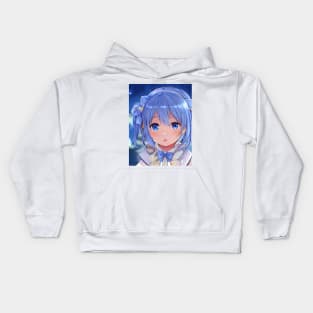 Blue eye  Anime Girl Kids Hoodie